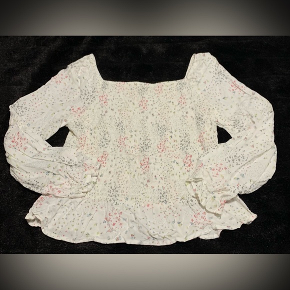 thereabouts Tops - Elegant Floral Print 2XL Blouse Smocked